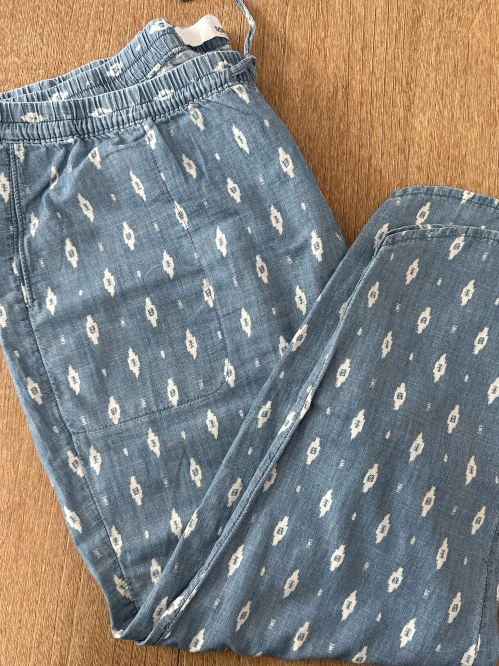TWO 100% cotton drawstring elastics waist crop tulip hem pants s - Picture 2 of 10